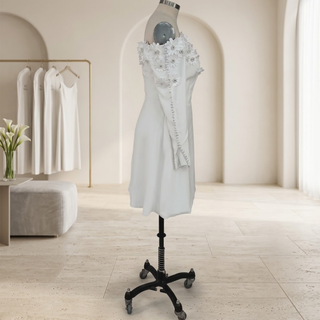 Modest Vintage 3D Floral Mini Dress