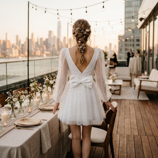 Mini Pearl Bridal Wedding Dress