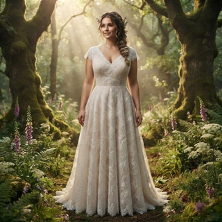 Cap Sleeves Backless Bridal Gown with Ribbon