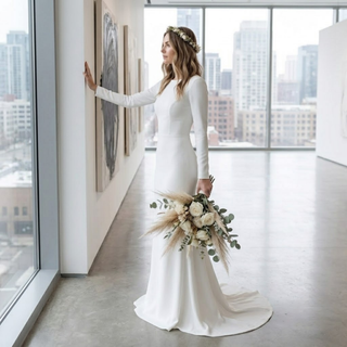 Luxurious Velvet Wedding Gown