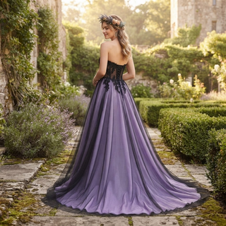 Black Purple Wedding Dress