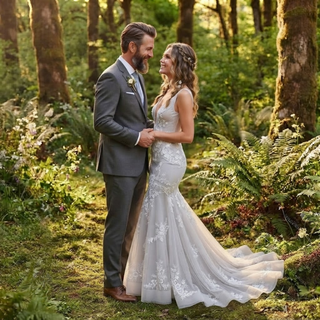 3D Floral Mermaid Bridal Dress