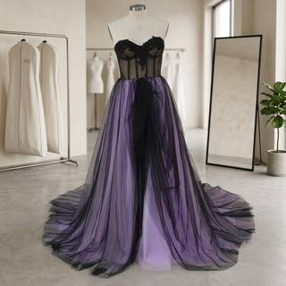 Black Purple Wedding Dress