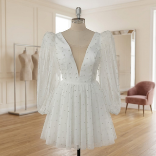 Mini Pearl Bridal Wedding Dress