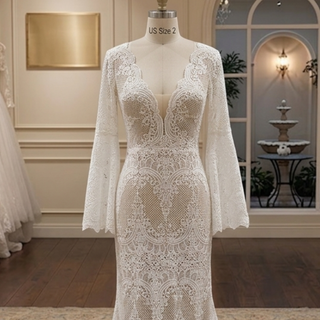 Luxury Lace Boho Wedding Dress