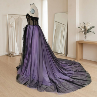 Black Purple Wedding Dress
