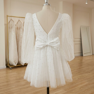 Mini Pearl Bridal Wedding Dress