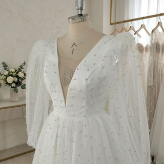 Mini Pearl Bridal Wedding Dress
