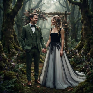 Gothic Tulle Wedding Dress
