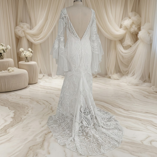 Boho Lace Mermaid Wedding Gown