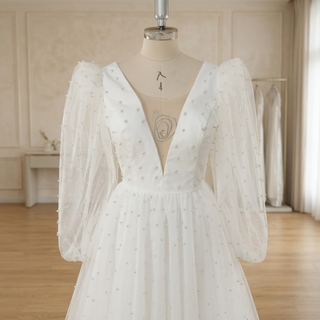 Mini Pearl Bridal Wedding Dress