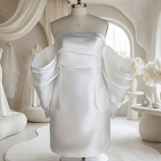 Simple Sheath Mini Wedding Dress