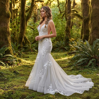 3D Floral Mermaid Bridal Dress