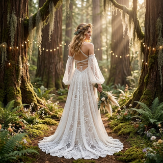 Sweetheart Lace Wedding Dress with Detachable Sleeves