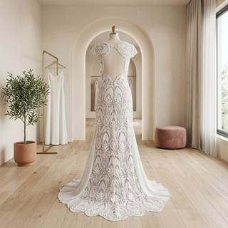 Dreamy Boho V-Neck Lace Wedding Dress