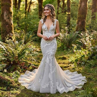 3D Floral Mermaid Bridal Dress