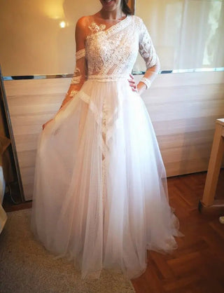 A Line Beach Wedding Dress - Diva Melody