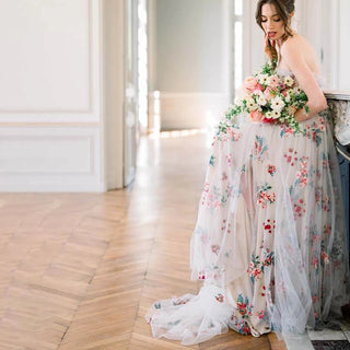 A Line Blossom Wedding Dress - Diva Melody