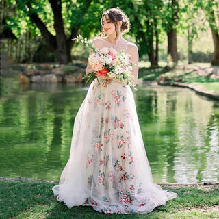 A Line Blossom Wedding Dress - Diva Melody