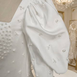 A Line Modern Soft Satin Wedding Dress - Diva Melody