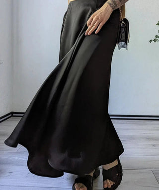 A - Line Satin Maxi Skirt - Diva Melody