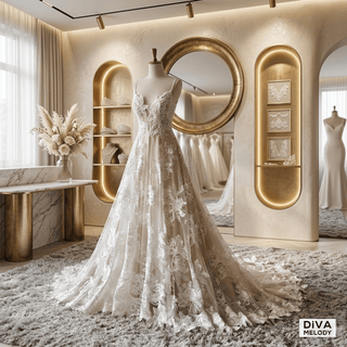 Appliques A Line Bridal Gown - Diva Melody