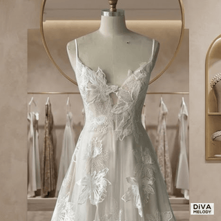 Appliques A Line Bridal Gown - Diva Melody