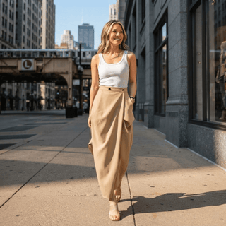 Architectural Draped Maxi Skirt - Diva Melody