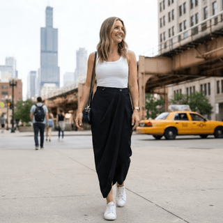 Architectural Draped Maxi Skirt - Diva Melody