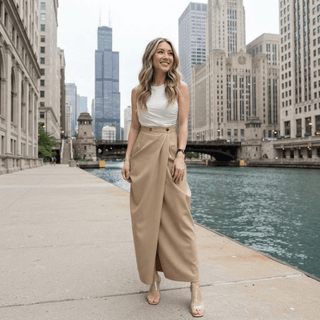 Architectural Draped Maxi Skirt - Diva Melody