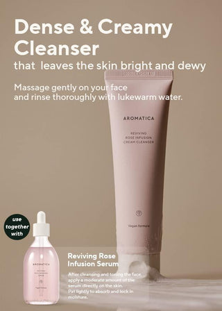 [Aromatica] Reviving Rose Infusion Cream Cleanser 145g - Diva Melody