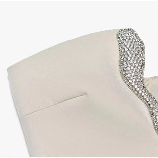 Asymmetric Rhinestone Short Skirt Set - Diva Melody