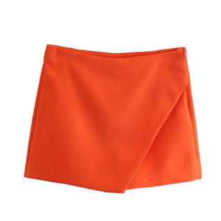 Asymmetrical Back Pockets Skorts Shorts - Diva Melody