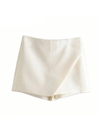 Asymmetrical Back Pockets Skorts Shorts - Diva Melody