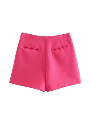 Asymmetrical Back Pockets Skorts Shorts - Diva Melody