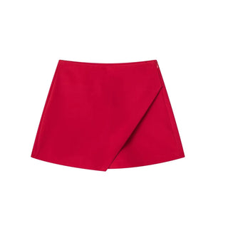 Asymmetrical Back Pockets Skorts Shorts - Diva Melody