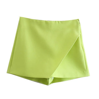 Asymmetrical Back Pockets Skorts Shorts - Diva Melody