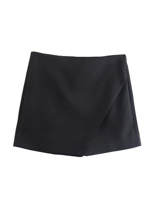 Asymmetrical Back Pockets Skorts Shorts - Diva Melody