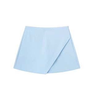 Asymmetrical Back Pockets Skorts Shorts - Diva Melody