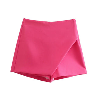 Asymmetrical Back Pockets Skorts Shorts - Diva Melody