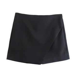 Asymmetrical Back Pockets Skorts Shorts - Diva Melody