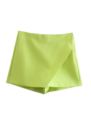 Asymmetrical Back Pockets Skorts Shorts - Diva Melody