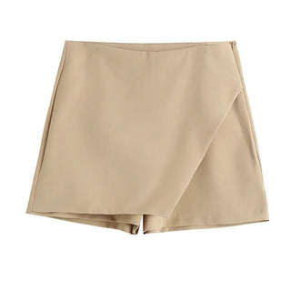 Asymmetrical Back Pockets Skorts Shorts - Diva Melody