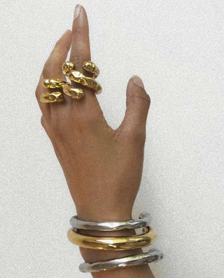 Asymmetry Sensuous Contours Bangle Rings - Diva Melody