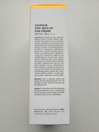 [ATOPALM] Zinc Mild Up Sun Cream SPF50+ PA++++ 65g - Diva Melody