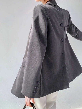 Back Button Gray Blazers - Diva Melody