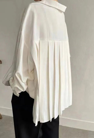 Back Pleated Irregular Loose Casual Blouses - Diva Melody