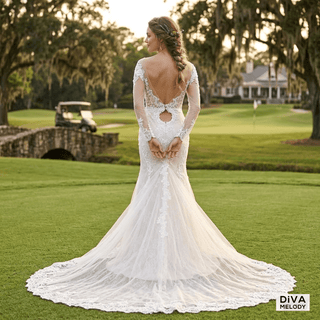 Backless Lace Mermaid Gown - Diva Melody