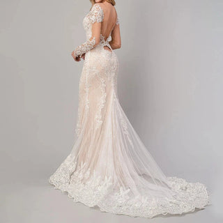 Backless Lace Mermaid Gown - Diva Melody