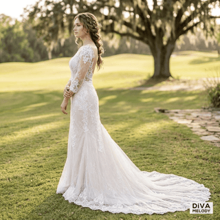 Backless Lace Mermaid Gown - Diva Melody